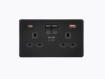 Picture of Knightsbridge Screwless 13A 2G Double Pole Switched Socket with Dual USB A+C 20V DC 2.25A (Max. 45W) - Matt Black with Black Insert
