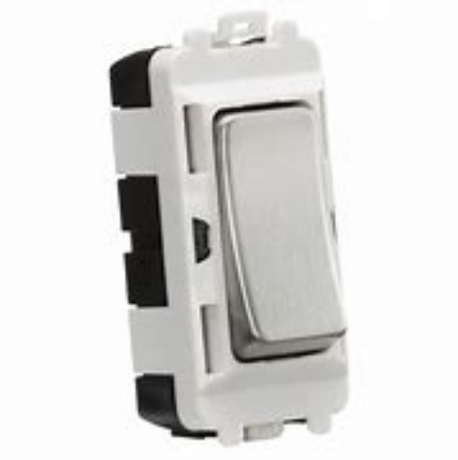 Picture of Knightsbridge Modular 20AX Double Pole grid module - brushed chrome