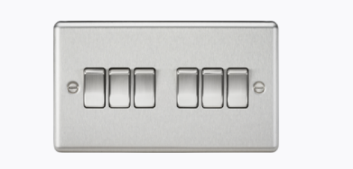 Picture of Knightsbridge Round Edge 10AX 6G 2-way Switch - Brushed Chrome