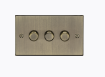 Picture of Knightsbridge Square Edge 3G 2-way 10-200W (5-150W LED) Intelligent dimmer - Antique Brass