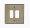 Picture of Knightsbridge Flat Plate 2G Grid Faceplate - Antique Brass