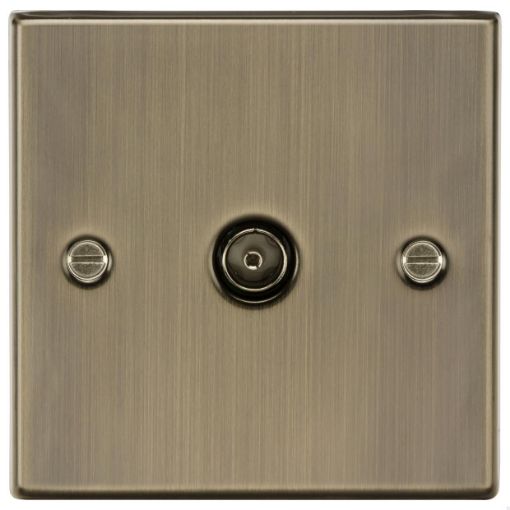 Picture of Knightsbridge Square Edge TV Outlet (non-isolated) - Antique Brass