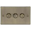 Picture of Knightsbridge Square Edge 3G 2-way 10-200W (5-150W LED) Intelligent dimmer - Antique Brass