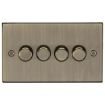 Picture of Knightsbridge Square Edge 4G 2-way 10-200W (5-150W LED) Intelligent dimmer - Antique Brass