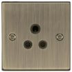 Picture of Knightsbridge Square Edge 5A Unswitched Socket - Antique Brass with Black Insert