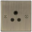 Picture of Knightsbridge Square Edge 5A Unswitched Socket - Antique Brass with Black Insert