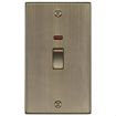 Picture of Knightsbridge Square Edge 45A Double Pole switch with neon (2G size) - Antique Brass
