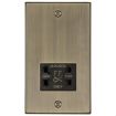 Picture of Knightsbridge Square Edge 115/230V Dual Voltage Shaver Socket - Antique Brass with Black Insert