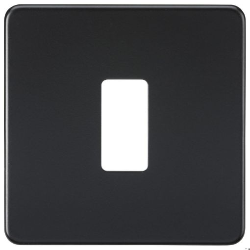 Picture of Knightsbridge Screwless Screwless 1G grid faceplate - matt black