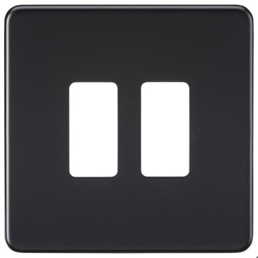 Picture of Knightsbridge Screwless Screwless 2G grid faceplate - matt black