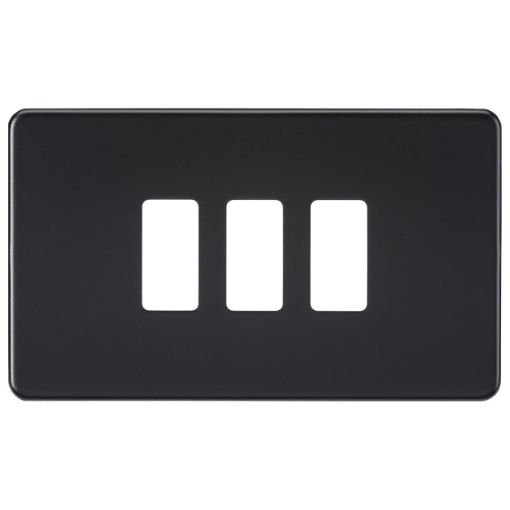 Picture of Knightsbridge Screwless Screwless 3G grid faceplate - matt black