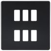 Picture of Knightsbridge Screwless Screwless 6G grid faceplate - matt black
