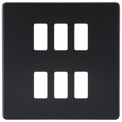 Picture of Knightsbridge Screwless Screwless 6G grid faceplate - matt black