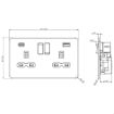 Picture of Knightsbridge Screwless 13A 2G Double Pole Switched Socket with Dual USB A+C 20V DC 2.25A (Max. 45W) - Matt Black with Black Insert