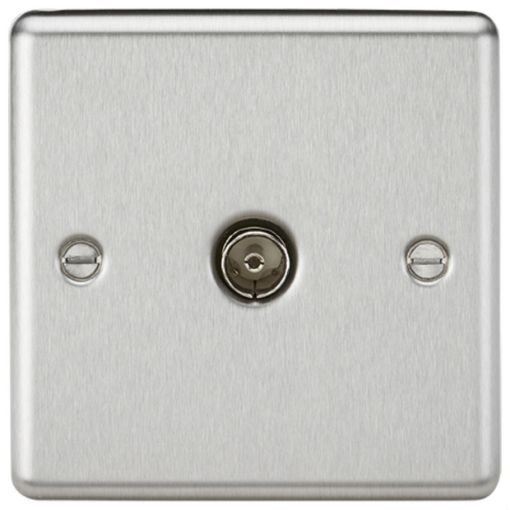 Picture of Knightsbridge Round Edge TV Outlet (non-isolated) - Brushed Chrome