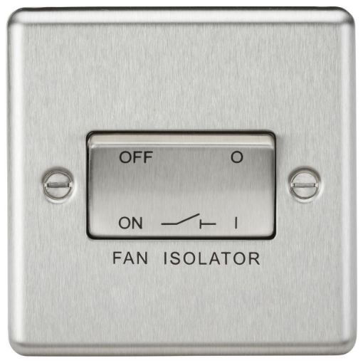 Picture of Knightsbridge Round Edge 10AX Fan Isolator Switch - Brushed Chrome