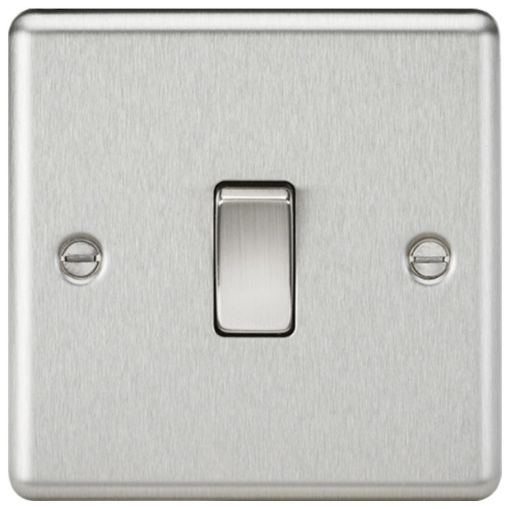 Picture of Knightsbridge Round Edge 10AX 1G Intermediate Switch - Brushed Chrome