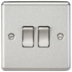 Picture of Knightsbridge CL3BC 2G Plate Switch Brushed Chrome 10A