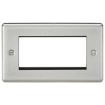 Picture of Knightsbridge Round Edge 4G Modular Faceplate - Brushed Chrome