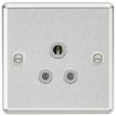 Picture of Knightsbridge Round Edge 5A Unswitched Socket - Brushed Chrome Finish with Grey Insert