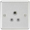 Picture of Knightsbridge Round Edge 5A Unswitched Socket - Brushed Chrome Finish with Grey Insert