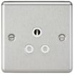 Picture of Knightsbridge Round Edge 5A Unswitched Socket - Brushed Chrome Finish with White Insert