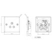 Picture of Knightsbridge Round Edge 5A Unswitched Socket - Brushed Chrome Finish with White Insert