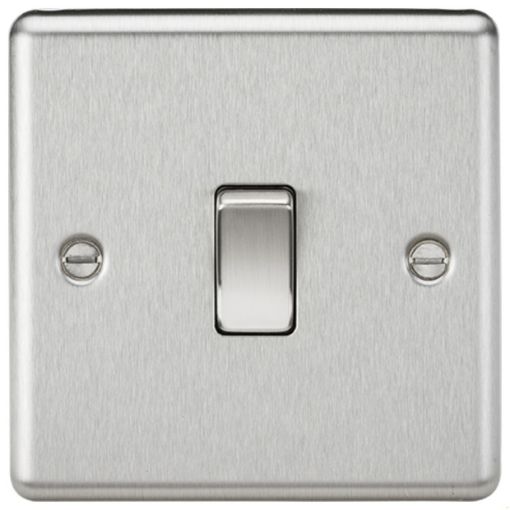 Picture of Knightsbridge Round Edge 20A 1G Double Pole Switch - Brushed Chrome