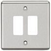 Picture of Knightsbridge Round Edge 2G Grid Faceplate - Rounded Edge Brushed Chrome