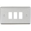 Picture of Knightsbridge Round Edge 3G Grid Faceplate - Rounded Edge Brushed Chrome