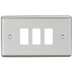 Picture of Knightsbridge Round Edge 3G Grid Faceplate - Rounded Edge Brushed Chrome