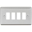 Picture of Knightsbridge Round Edge 4G Grid Faceplate - Rounded Edge Brushed Chrome