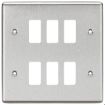 Picture of Knightsbridge Round Edge 6G Grid Faceplate - Rounded Edge Brushed Chrome