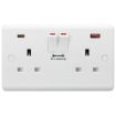 Picture of Knightsbridge 13A 2G Double Pole Switched Socket with Dual USB A+C (18W FASTCHARGE)