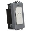 Picture of Knightsbridge Modular 1G 1-way 10-200W (10-100W LED) trailing edge dimmer (Press Type) - brushed chrome