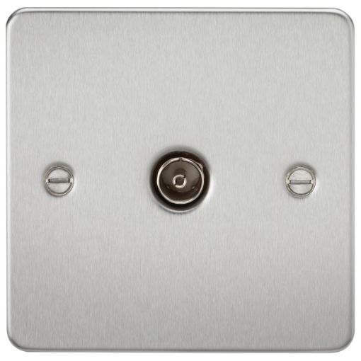 Picture of Knightsbridge Flat Plate TV Outlet (non-isolated) - Brushed Chrome