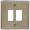 Picture of Knightsbridge Flat Plate 2G Grid Faceplate - Antique Brass