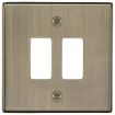 Picture of Knightsbridge Flat Plate 2G Grid Faceplate - Antique Brass