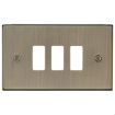 Picture of Knightsbridge Flat Plate 3G Grid Faceplate - Antique Brass