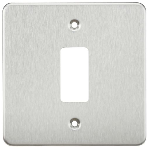 Picture of Knightsbridge Flat Plate 1G grid faceplate - Brushed chrome