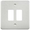 Picture of Knightsbridge Flat Plate 2G grid faceplate - Brushed chrome