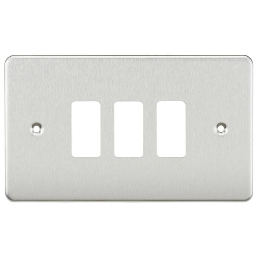 Picture of Knightsbridge Flat Plate 3G grid faceplate - Brushed chrome