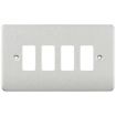 Picture of Knightsbridge Flat Plate 4G grid faceplate - Brushed chrome