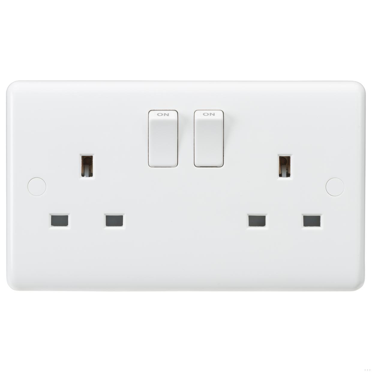 Knightsbridge Curved Edge 13A 2G DP Switched Socket with Twin Earths ...