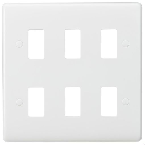 Picture of Knightsbridge Curved Edge 6G Grid Faceplate