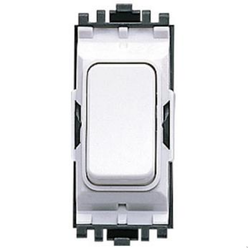 Picture of MK Electric Grid Switch 1 Way DP Push to Make Grid Plus 20A White | K4910WHI