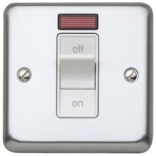 Picture of MK Electric Switch 1 Gang DP with Neon Albany Plus 32A Brushed Chrome | K5106BRC