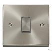 Picture of Click Plate Switch 1 Gang 2 Way Grey Insert Victorian Deco 10A Satin Chrome | VPSC411GY
