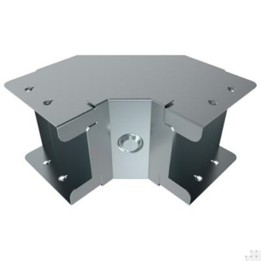 Picture of Unitrunk Bend Gusset 1 Compartment with Inside Lid & Coupling QuickFix 50x50mm Steel Pre-Galvanised | GIB22