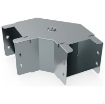 Picture of Unitrunk Bend Gusset 1 Compartment with Top Lid & Coupling QuickFix 100x100mm Steel Pre-Galvanised | GTB44